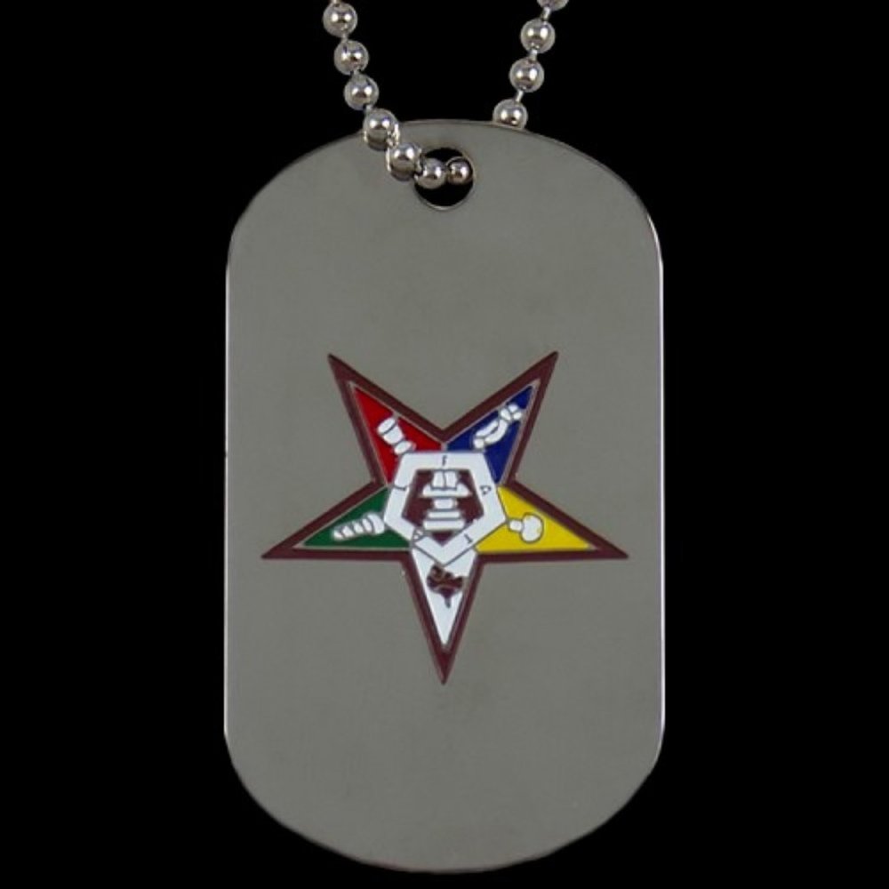 OES Eastern Star Double Side Dog Tag Necklace - Picture 1 of 2